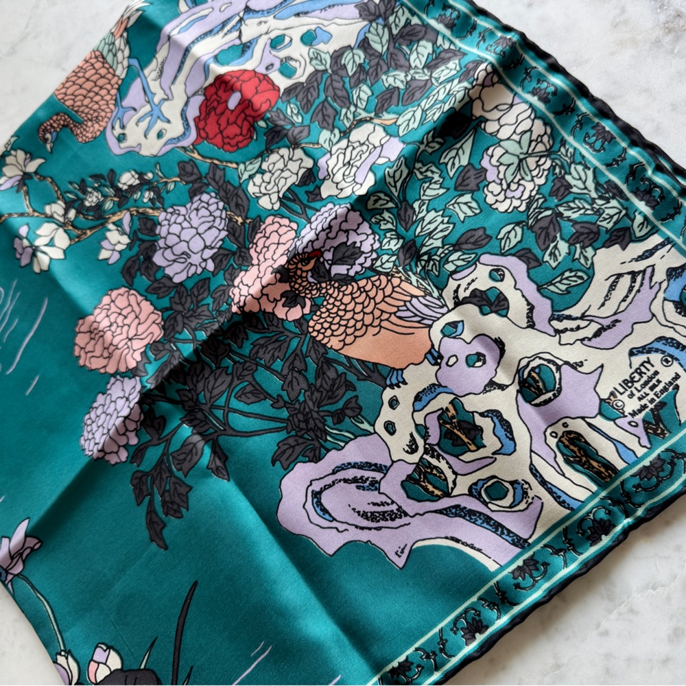 Vintage Liberty London Floral Silk Scarf